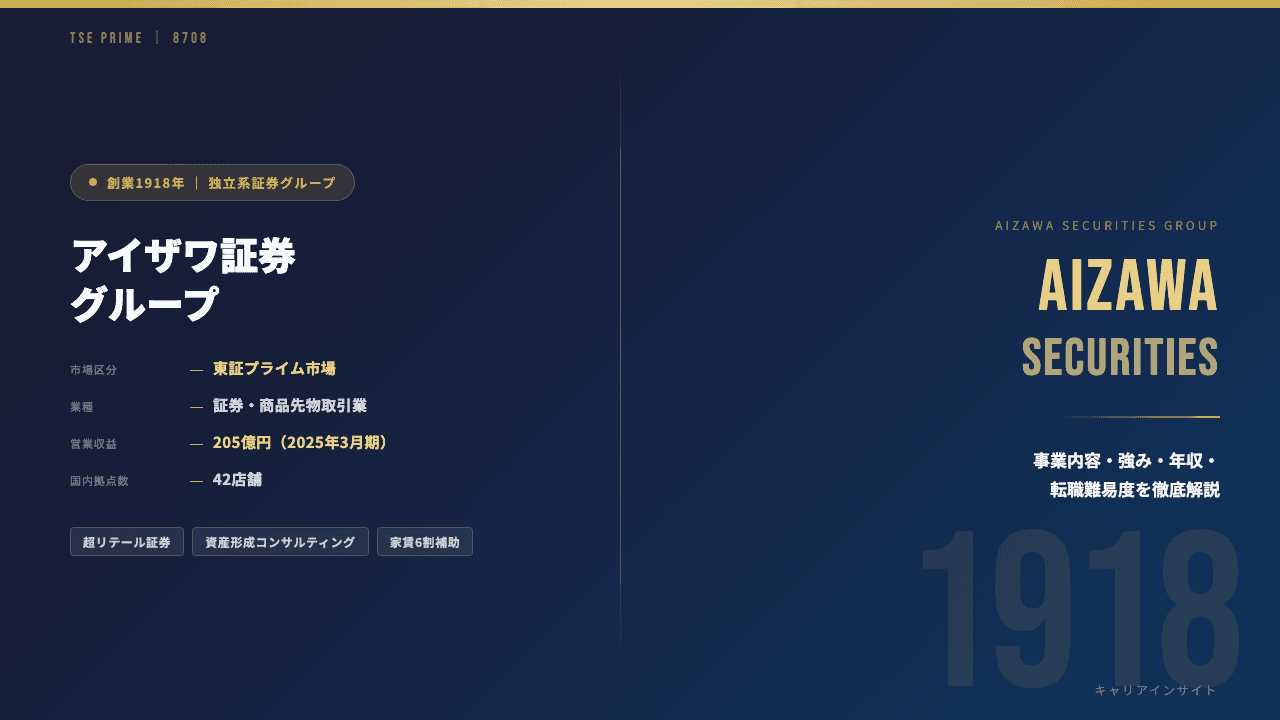 アイザワ証券グループってどんな会社?事業内容・強み・年収・転職難易度を徹底解説