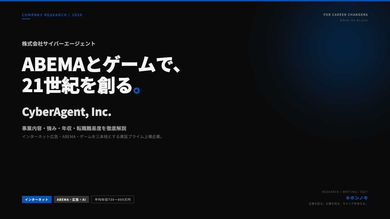 株式会社サイバーエージェントってどんな会社？事業内容・強み・年収・転職難易度を徹底解説