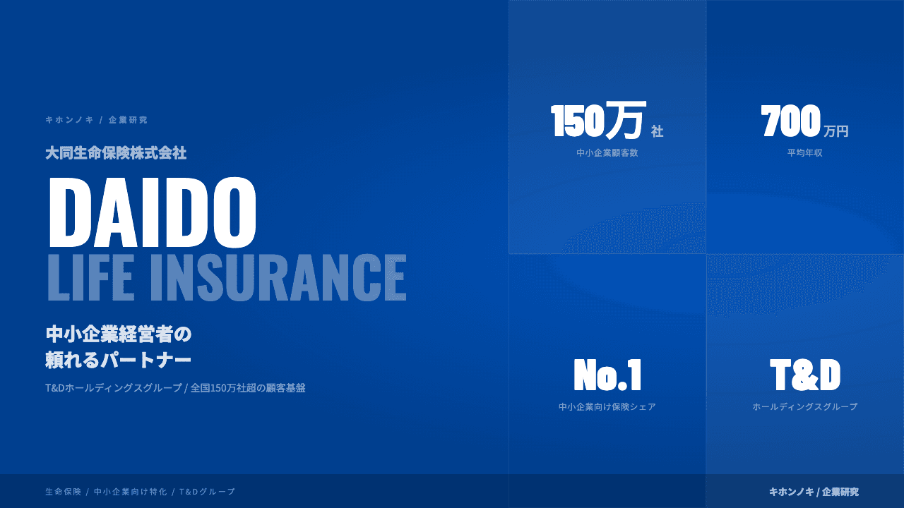大同生命保険ってどんな会社?事業内容・強み・年収・転職難易度を徹底解説