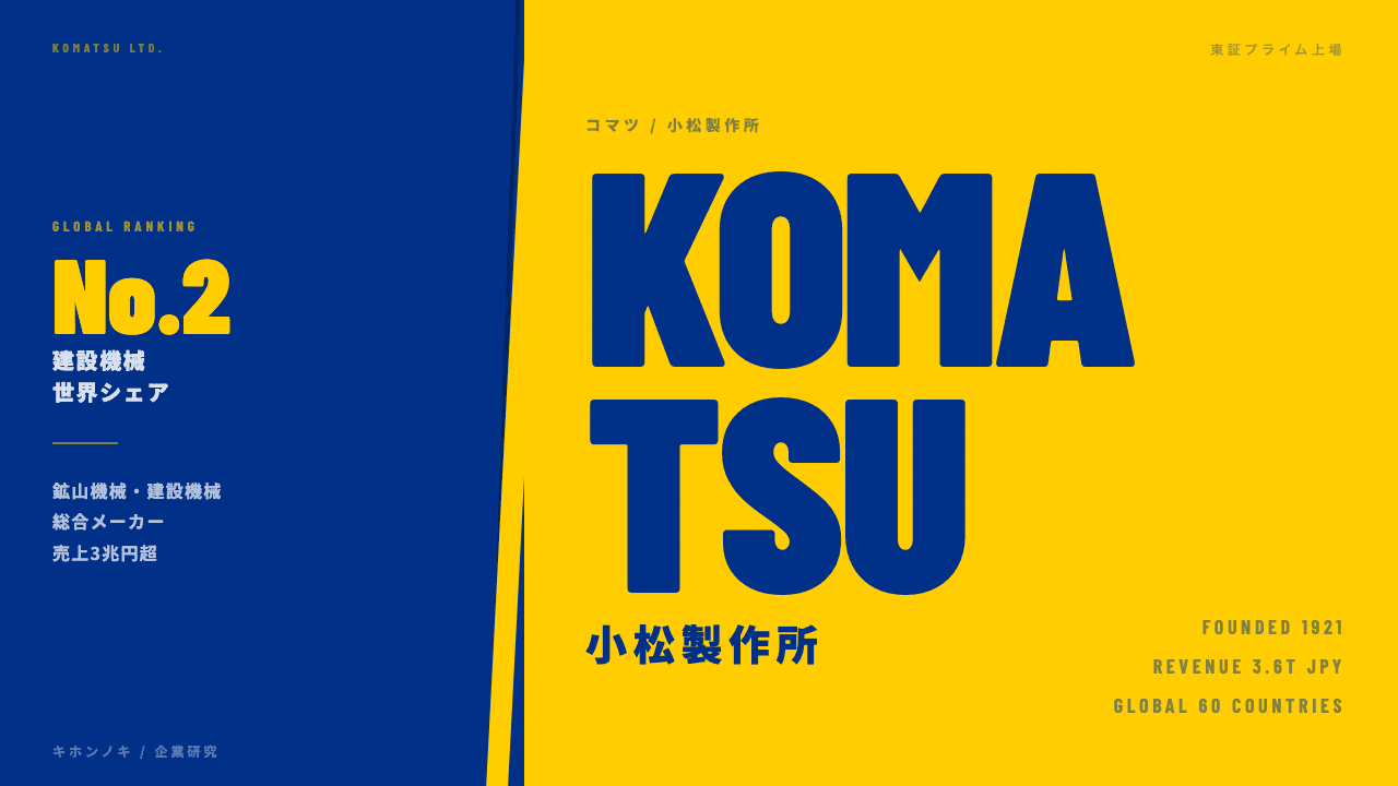 コマツ(小松製作所)ってどんな会社?事業内容・強み・年収・転職難易度を徹底解説