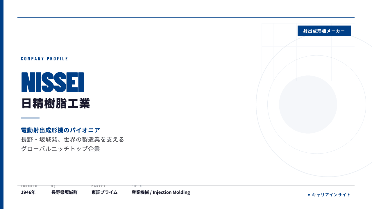 日精樹脂工業ってどんな会社?事業内容・強み・年収・転職難易度を徹底解説