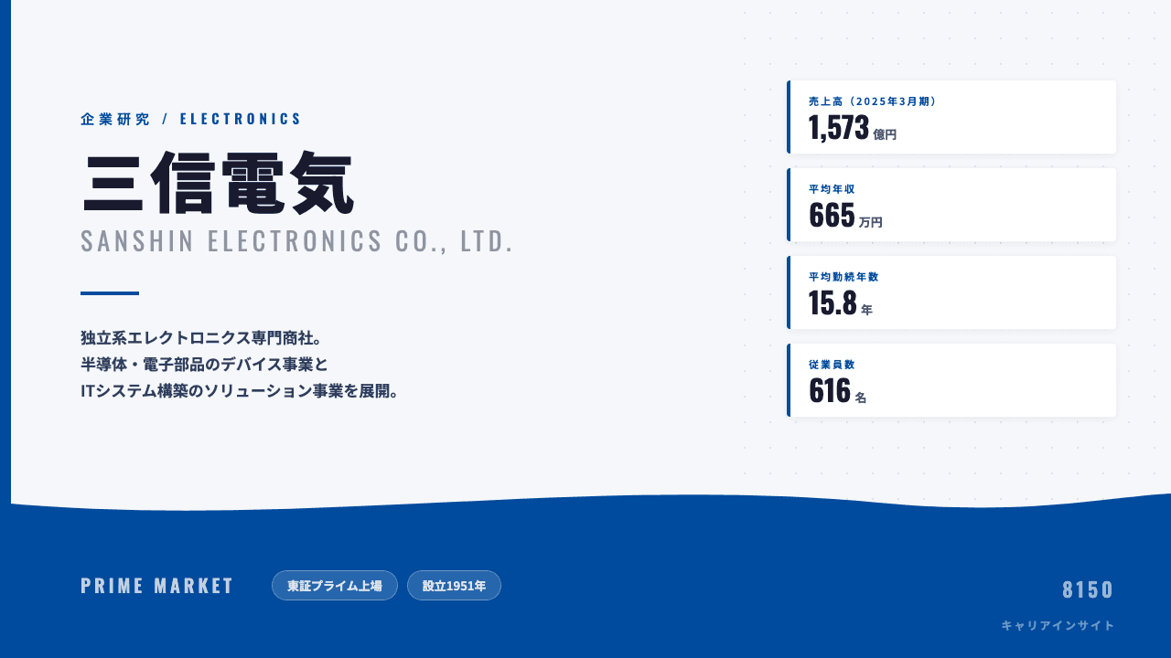 三信電気ってどんな会社？事業内容・強み・年収・転職難易度を徹底解説