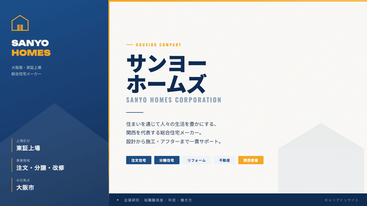 サンヨーホームズってどんな会社?事業内容・強み・年収・転職難易度を徹底解説