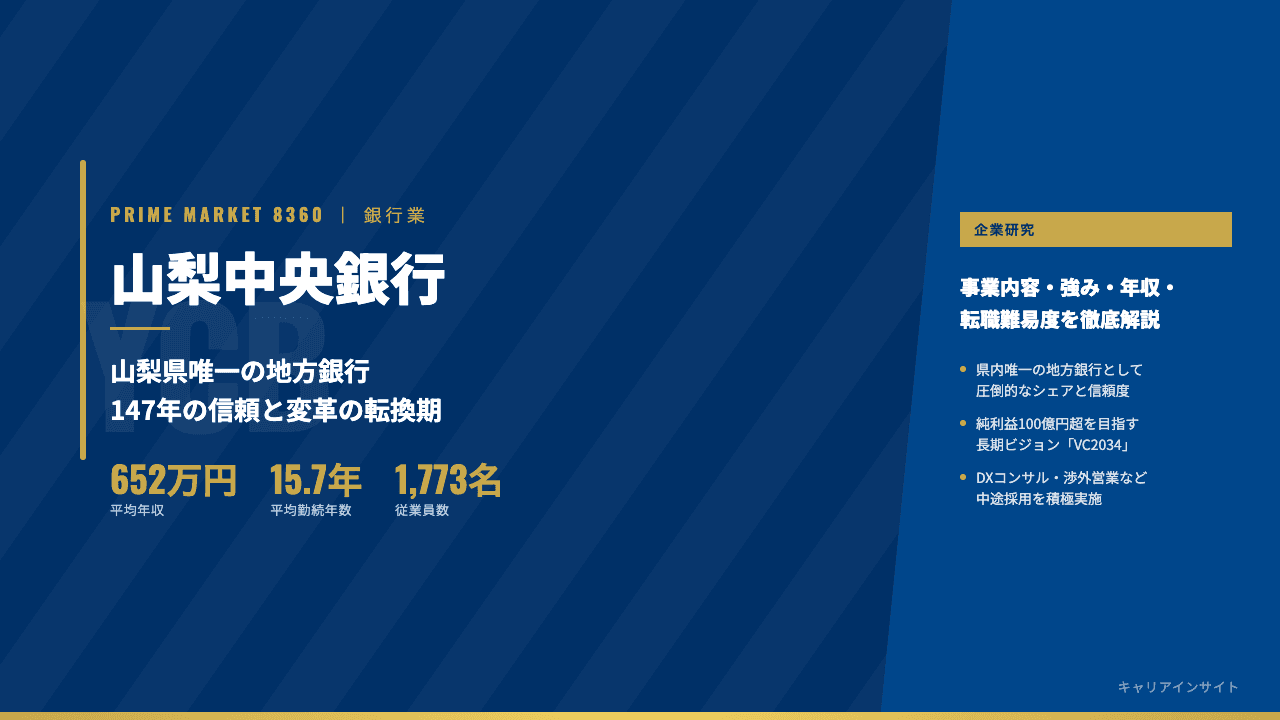 山梨中央銀行ってどんな会社？事業内容・強み・年収・転職難易度を徹底解説