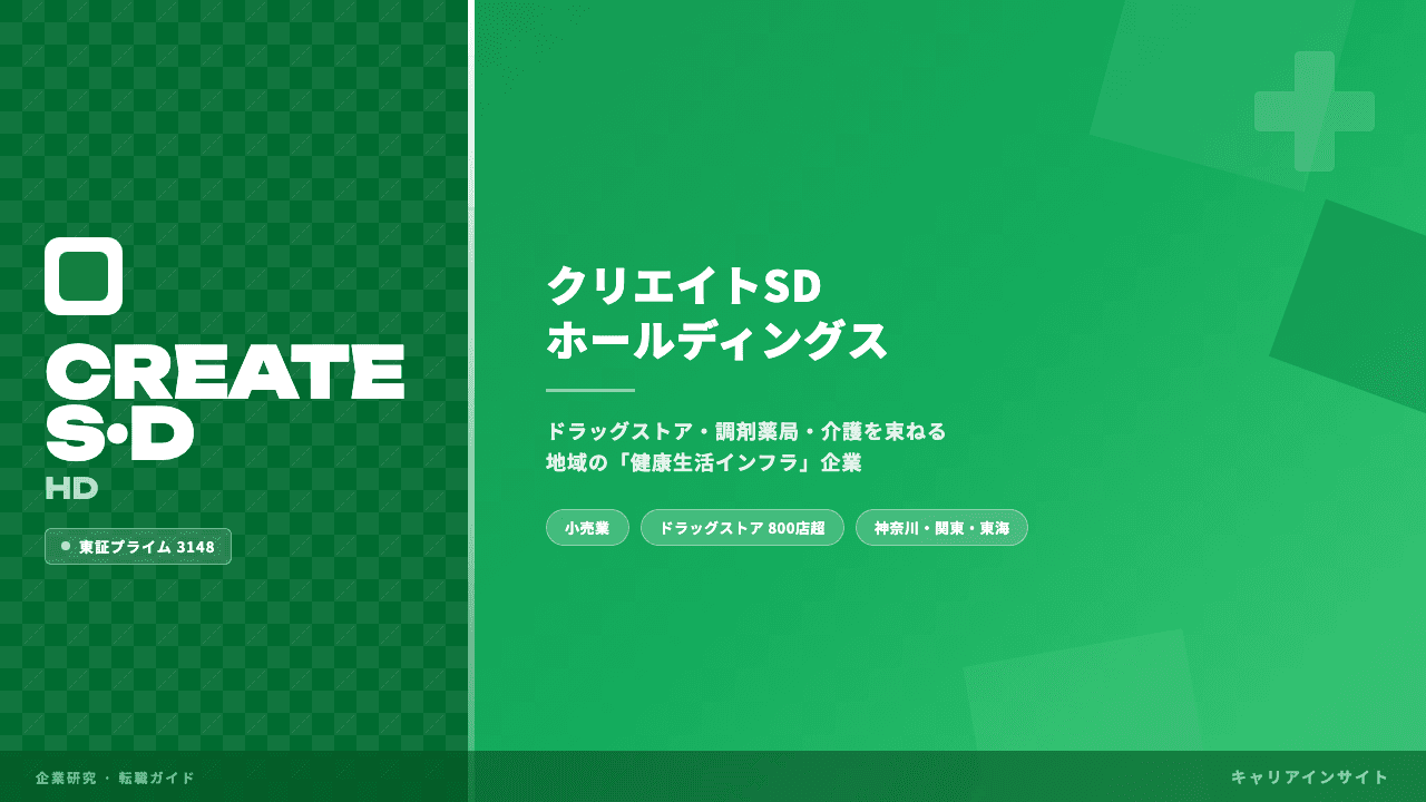 クリエイトSDホールディングスってどんな会社?事業内容・強み・年収・転職難易度を徹底解説