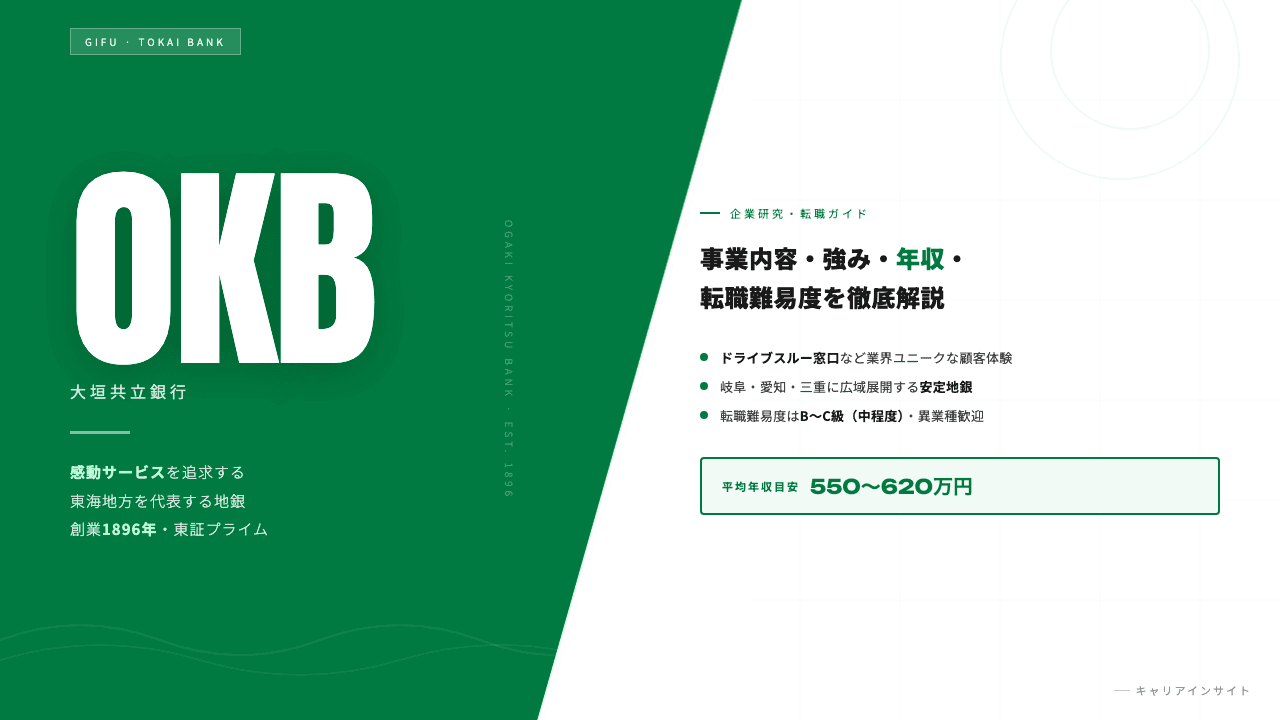 大垣共立銀行(OKB)ってどんな会社?事業内容・強み・年収・転職難易度を徹底解説
