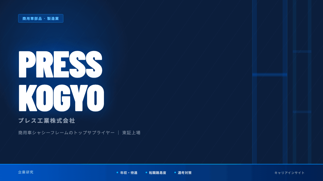 プレス工業ってどんな会社?事業内容・強み・年収・転職難易度を徹底解説