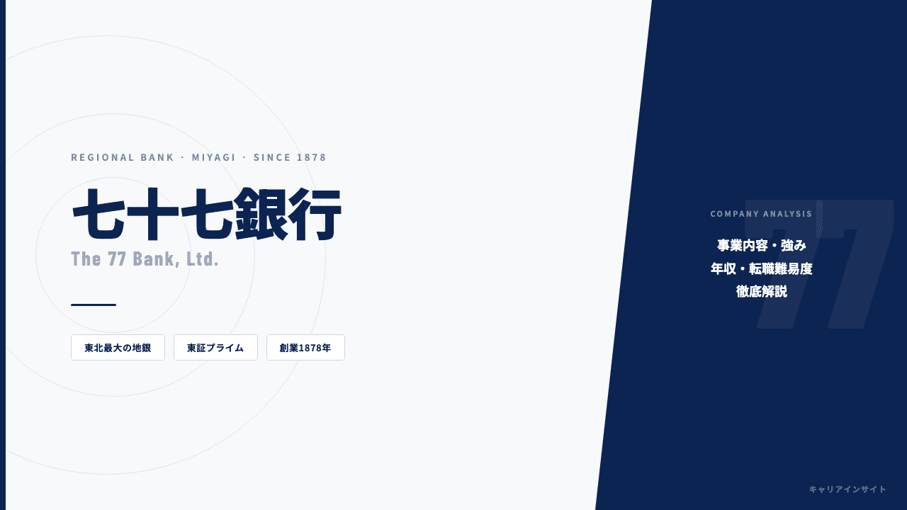 七十七銀行ってどんな会社?事業内容・強み・年収・転職難易度を徹底解説