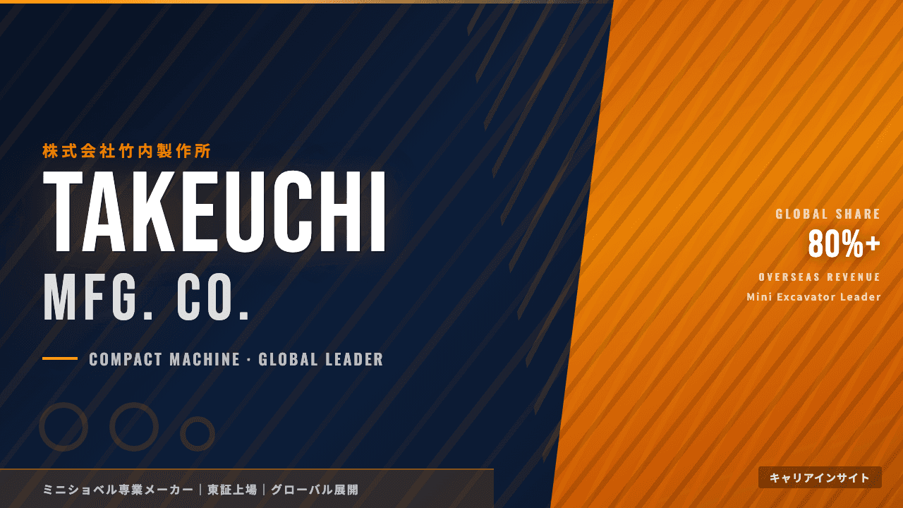 竹内製作所ってどんな会社?事業内容・強み・年収・転職難易度を徹底解説