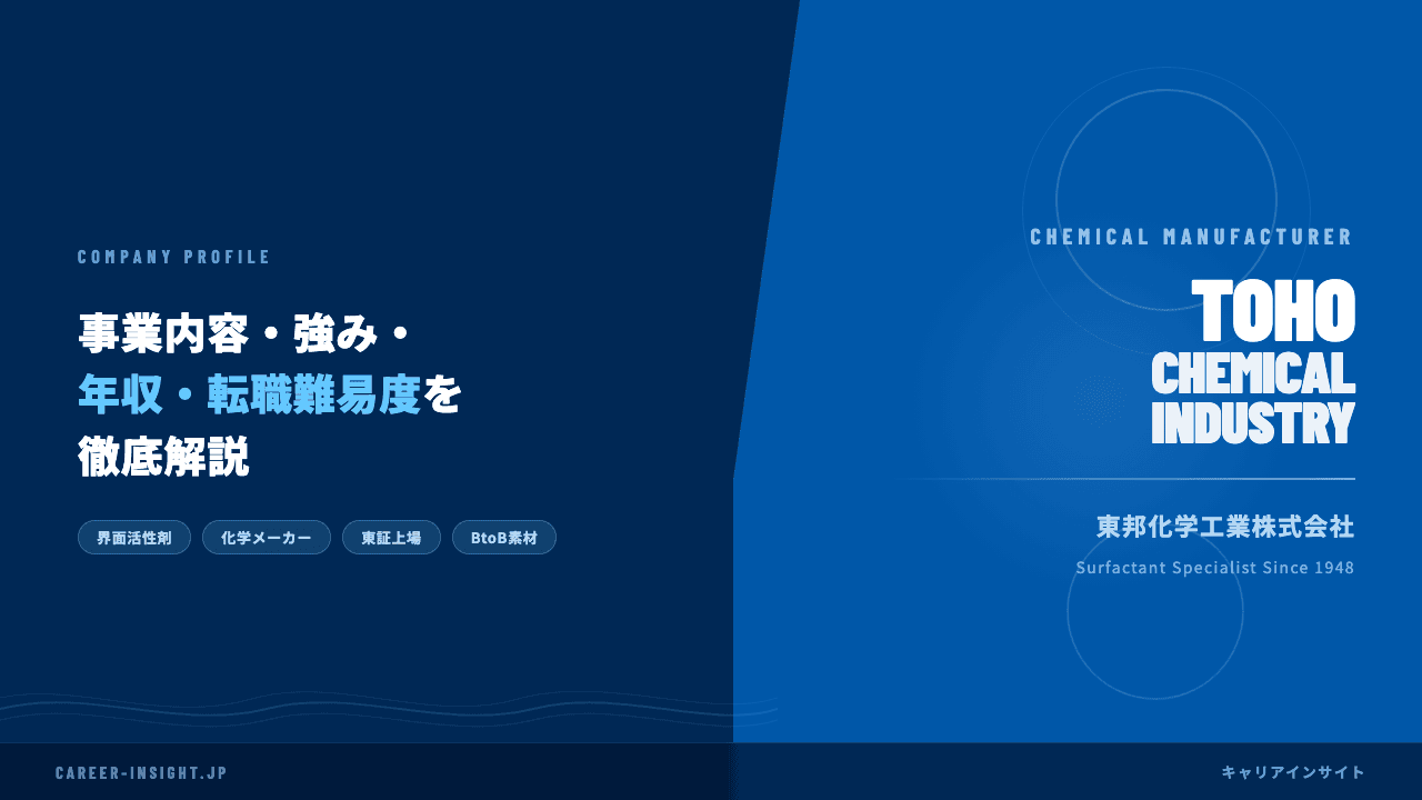 東邦化学工業ってどんな会社?事業内容・強み・年収・転職難易度を徹底解説