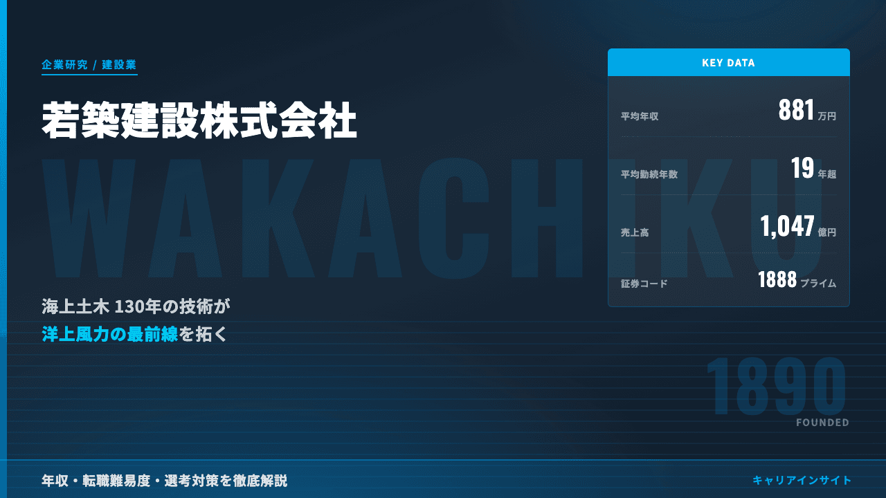 若築建設ってどんな会社?事業内容・強み・年収・転職難易度を徹底解説