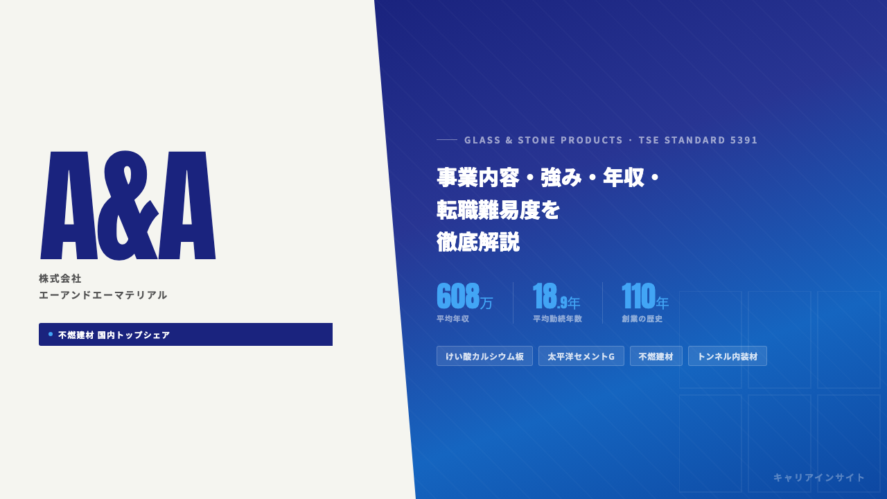 エーアンドエーマテリアルってどんな会社?事業内容・強み・年収・転職難易度を徹底解説