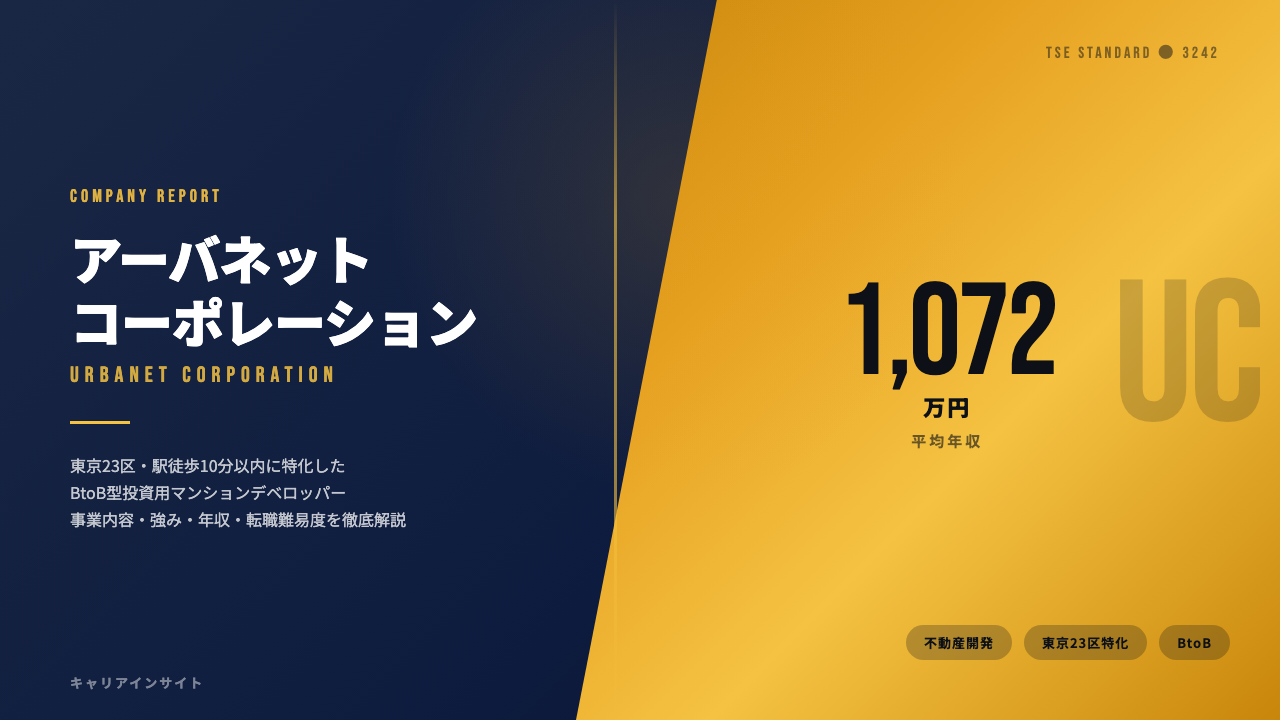 アーバネットコーポレーションってどんな会社？事業内容・強み・年収・転職難易度を徹底解説