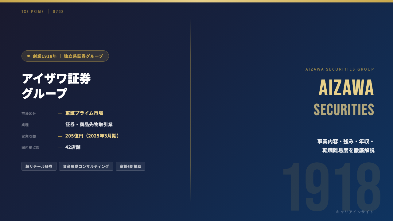 アイザワ証券グループってどんな会社？事業内容・強み・年収・就職・転職難易度を徹底解説