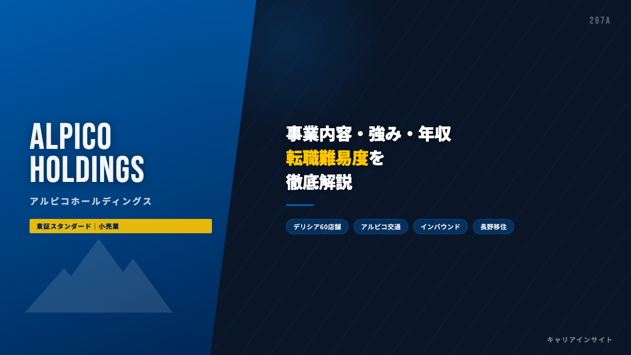 アルピコホールディングスってどんな会社?事業内容・強み・年収・転職難易度を徹底解説