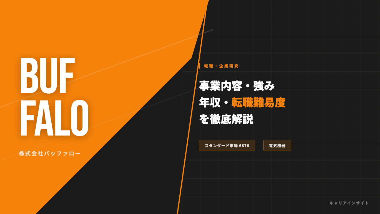 BUFFALOってどんな会社?事業内容・強み・年収・転職難易度を徹底解説