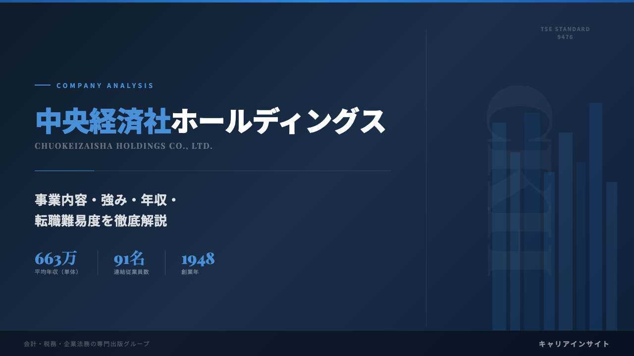 中央経済社ホールディングスってどんな会社?事業内容・強み・年収・転職難易度を徹底解説