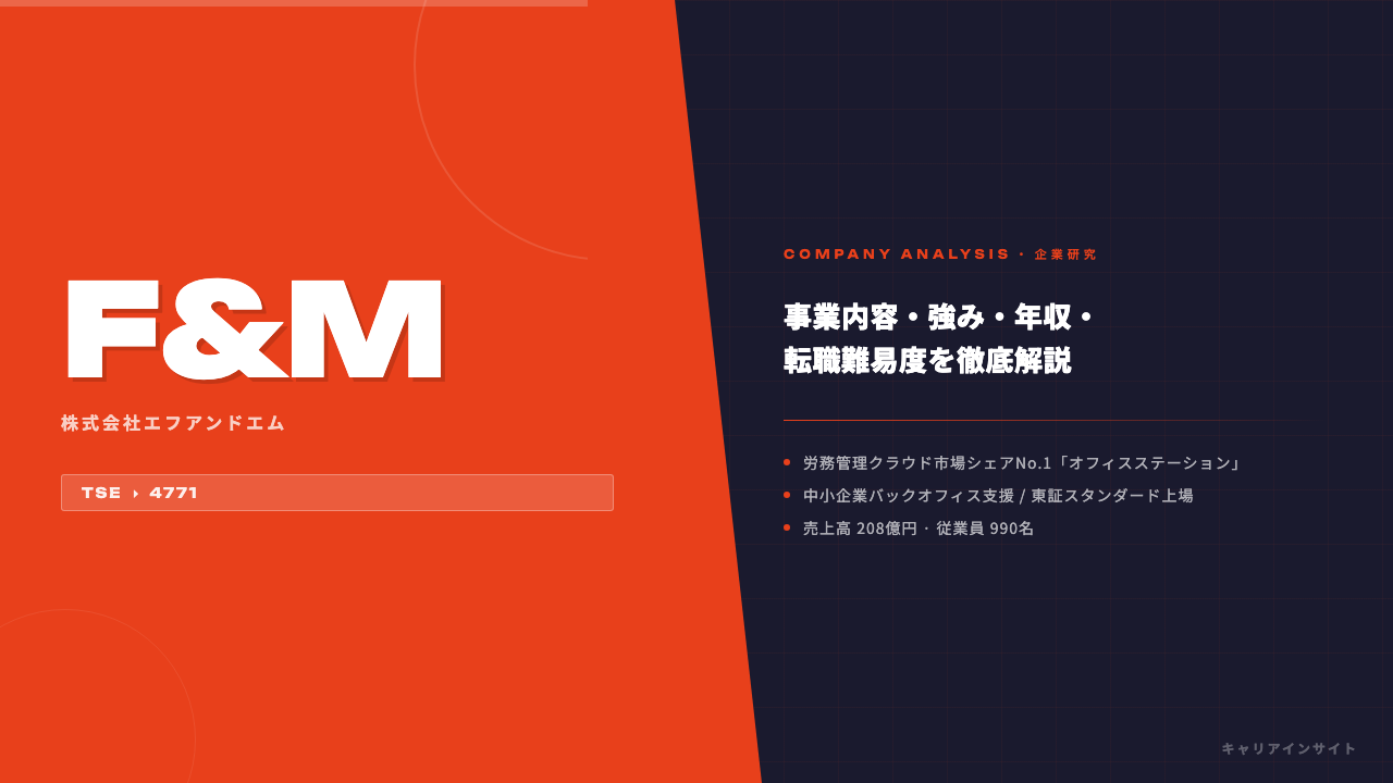 エフアンドエムってどんな会社?事業内容・強み・年収・転職難易度を徹底解説