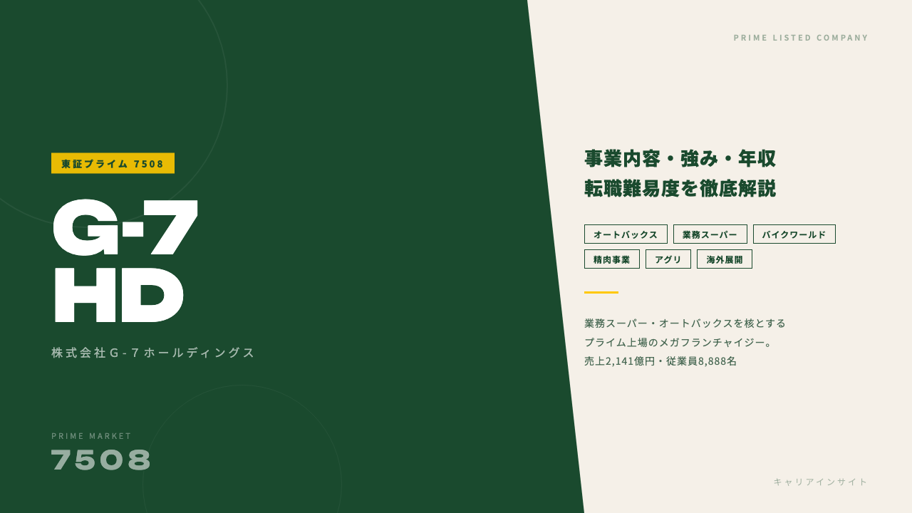 Ｇ‐７ホールディングスってどんな会社？事業内容・強み・年収・就職・転職難易度を徹底解説