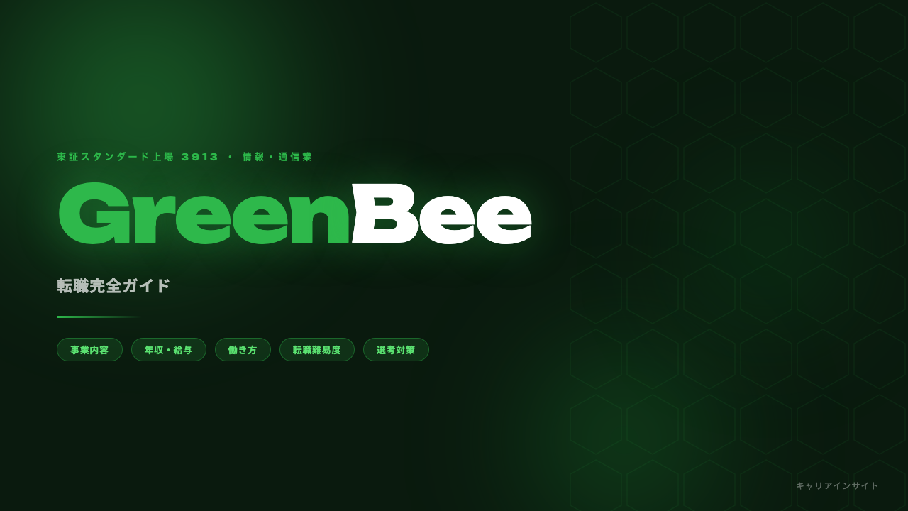 GreenBeeってどんな会社?事業内容・強み・年収・転職難易度を徹底解説