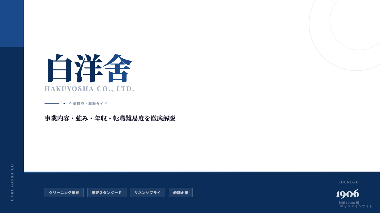白洋舎ってどんな会社?事業内容・強み・年収・転職難易度を徹底解説