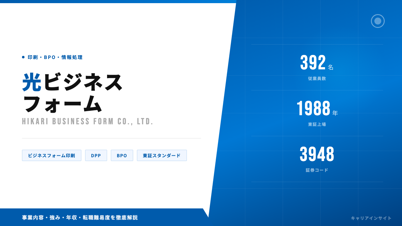 光ビジネスフォームってどんな会社?事業内容・強み・年収・転職難易度を徹底解説