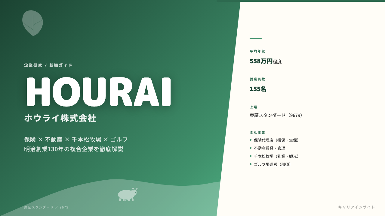 ホウライ株式会社ってどんな会社?事業内容・強み・年収・転職難易度を徹底解説