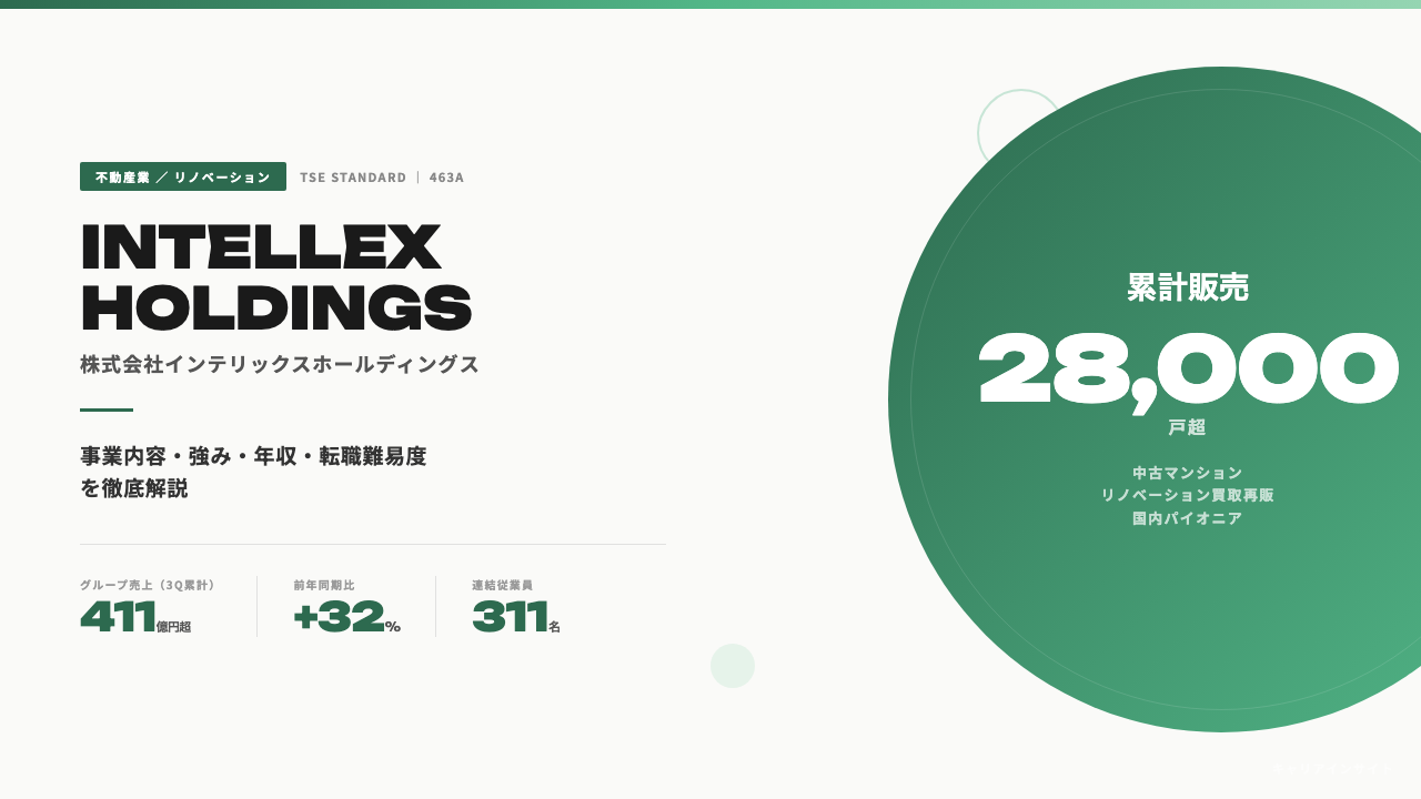 インテリックスホールディングスってどんな会社?事業内容・強み・年収・転職難易度を徹底解説