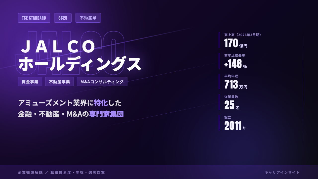 JALCOホールディングスってどんな会社?事業内容・強み・年収・転職難易度を徹底解説