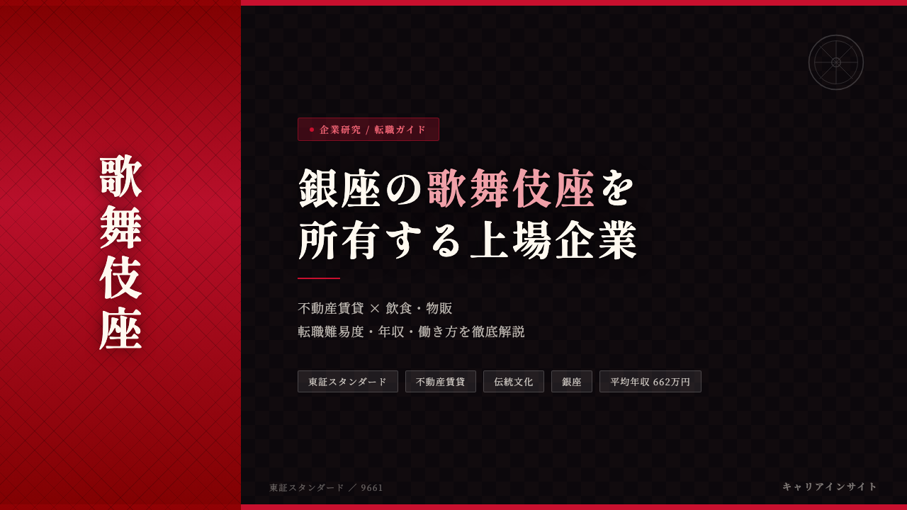 株式会社歌舞伎座ってどんな会社?事業内容・強み・年収・転職難易度を徹底解説