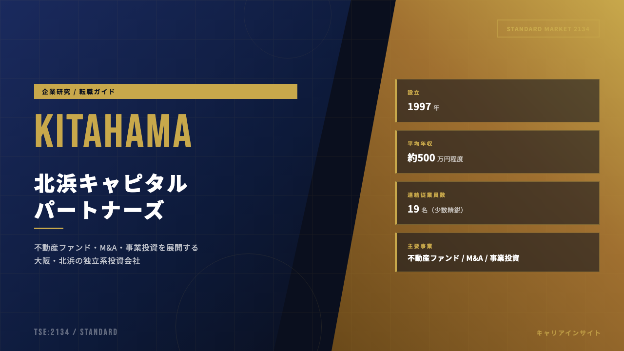 北浜キャピタルパートナーズってどんな会社?事業内容・強み・年収・転職難易度を徹底解説