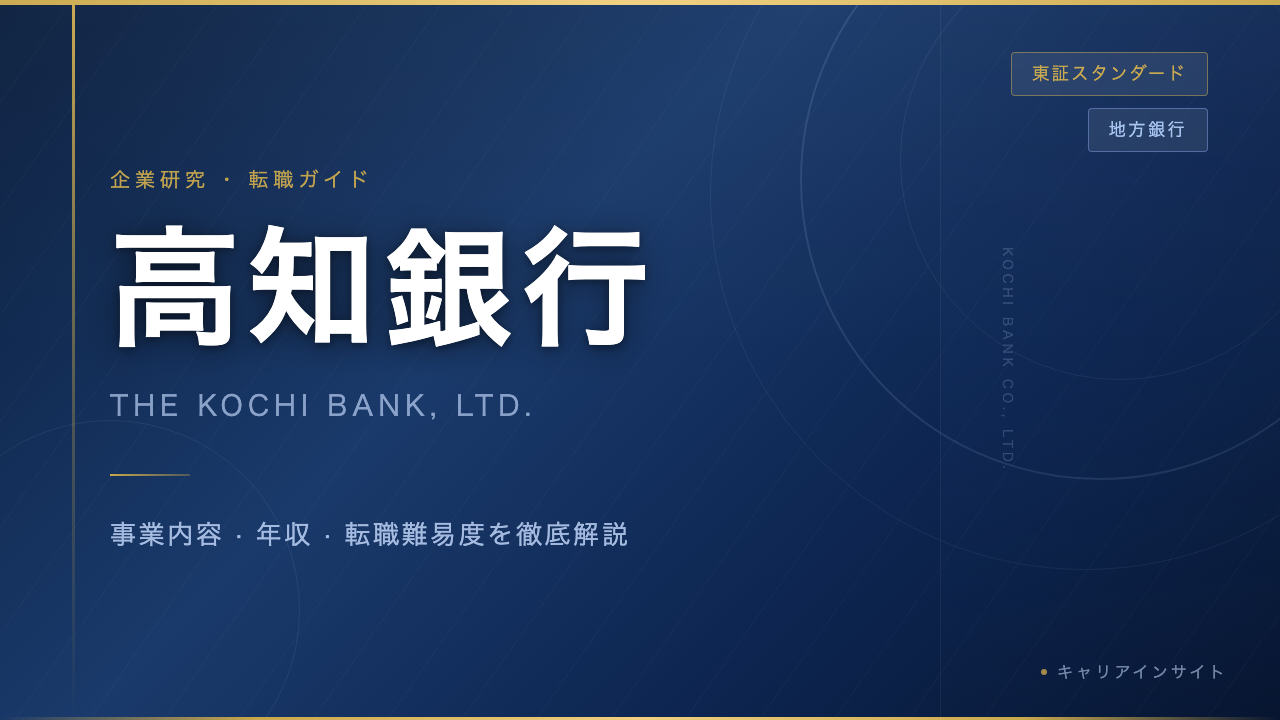 株式会社高知銀行ってどんな会社?事業内容・強み・年収・転職難易度を徹底解説