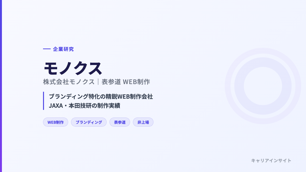 株式会社モノクスってどんな会社?事業内容・強み・年収・就職・転職難易度を徹底解説