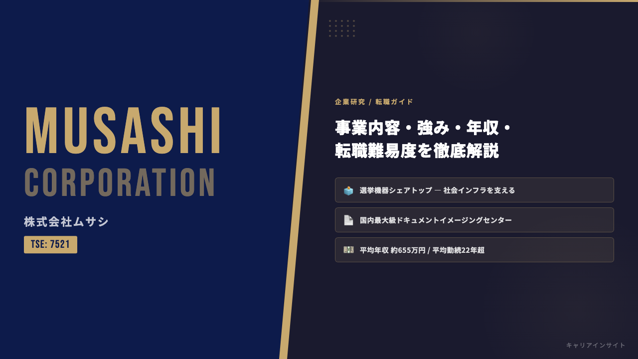 ムサシってどんな会社?事業内容・強み・年収・転職難易度を徹底解説