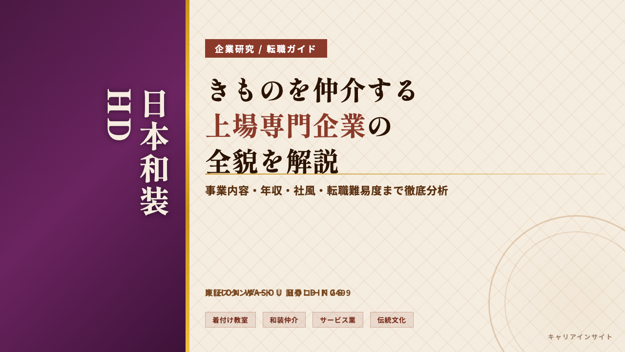 日本和装ホールディングスってどんな会社?事業内容・強み・年収・転職難易度を徹底解説
