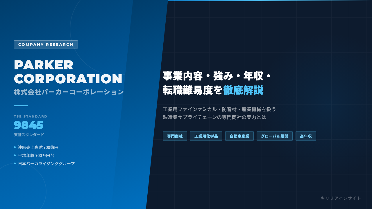 株式会社パーカーコーポレーションってどんな会社?事業内容・強み・年収・就職・転職難易度を徹底解説