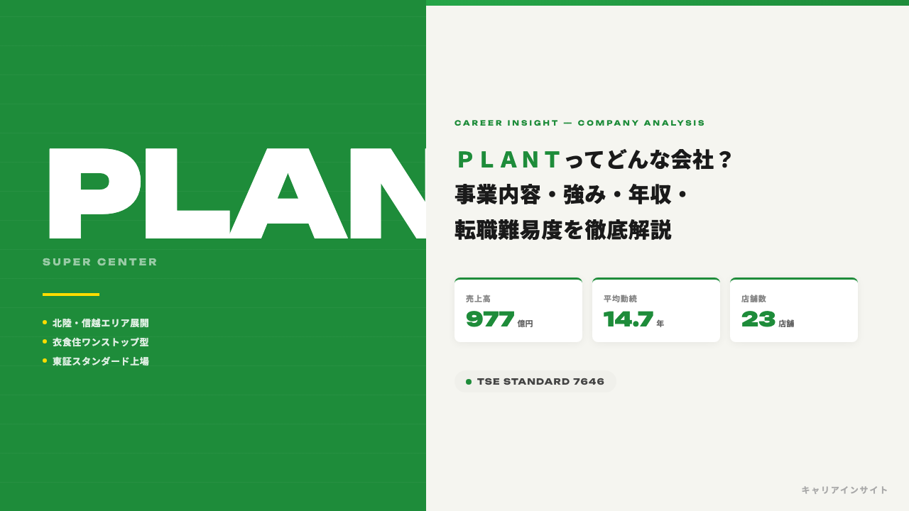 PLANTってどんな会社?事業内容・強み・年収・転職難易度を徹底解説