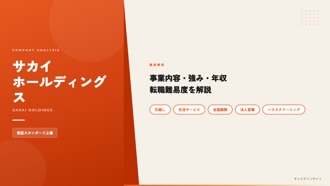 サカイホールディングスってどんな会社?事業内容・強み・年収・転職難易度を徹底解説