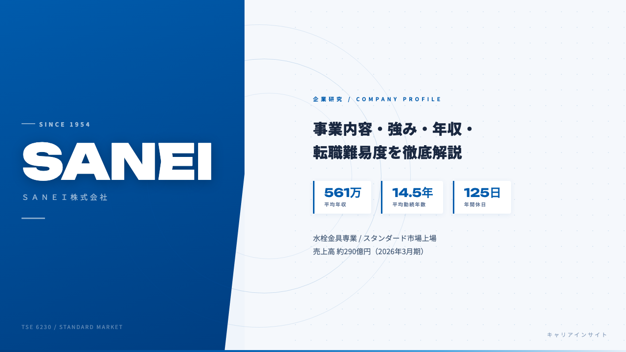 SANEIってどんな会社?事業内容・強み・年収・転職難易度を徹底解説