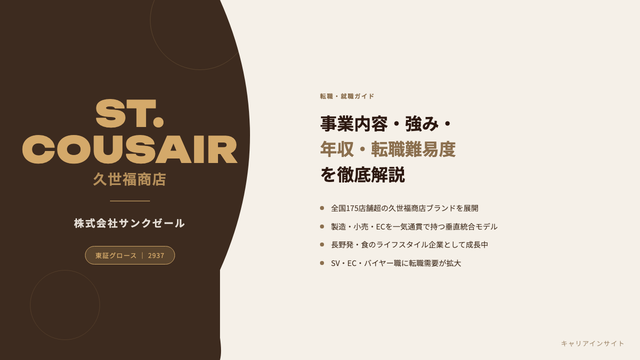 株式会社サンクゼールってどんな会社?事業内容・強み・年収・就職・転職難易度を徹底解説
