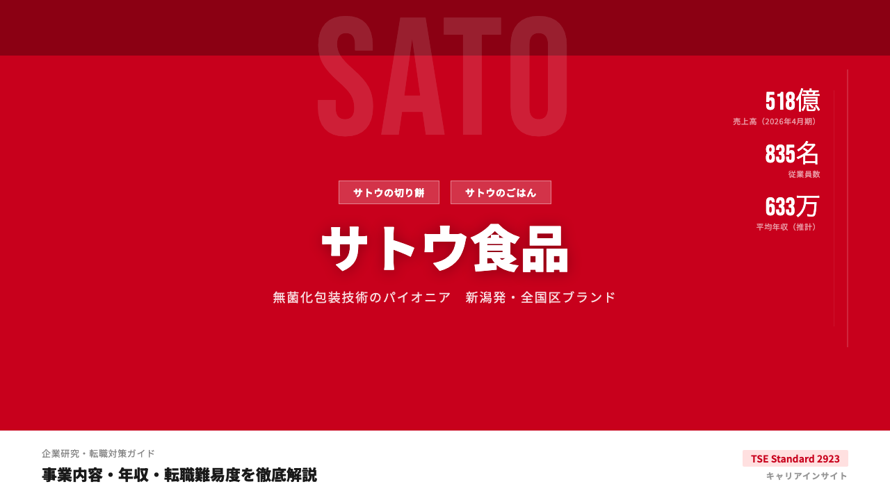 サトウ食品ってどんな会社?事業内容・強み・年収・転職難易度を徹底解説