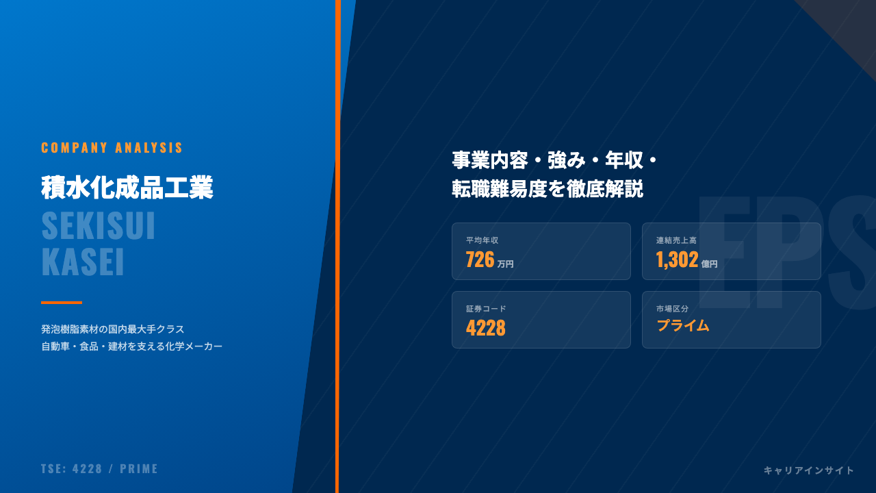 積水化成品工業ってどんな会社？事業内容・強み・年収・就職・転職難易度を徹底解説