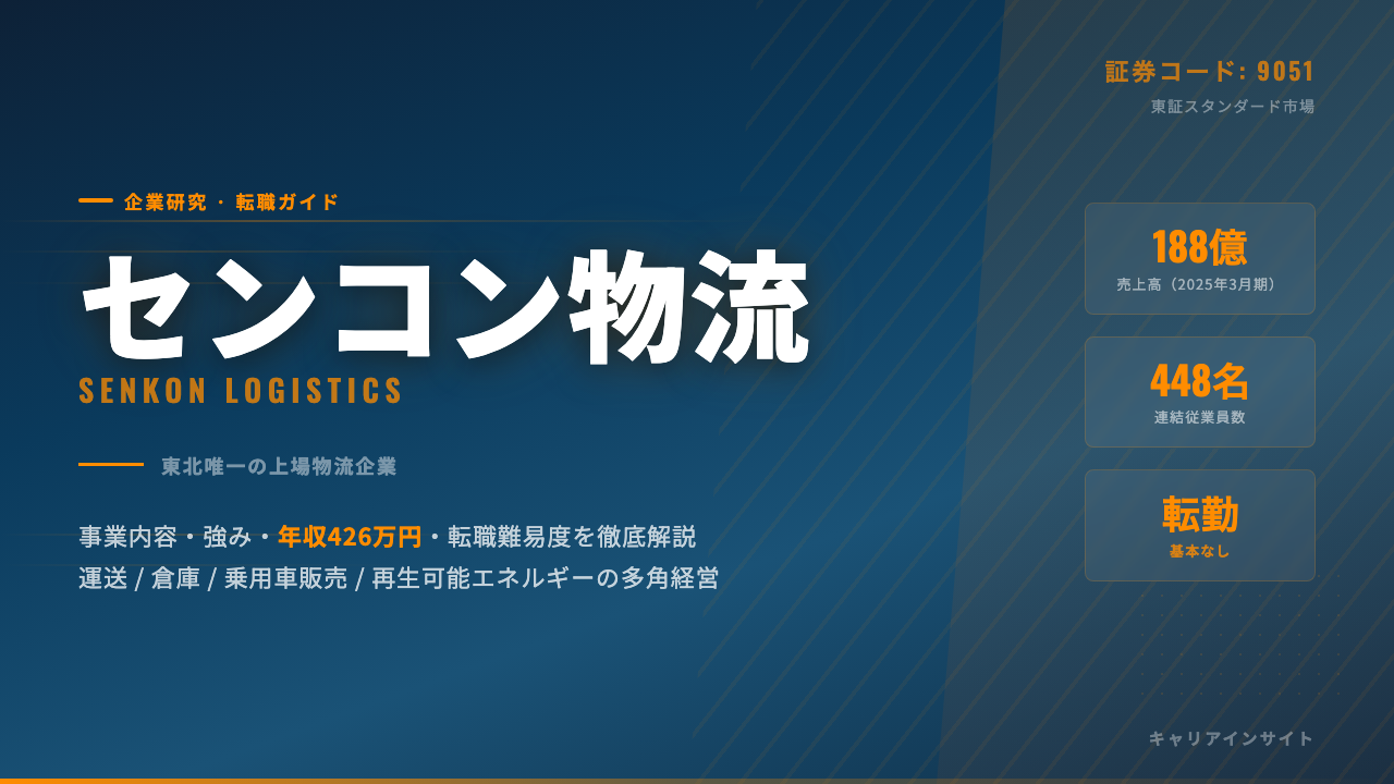 センコン物流ってどんな会社?事業内容・強み・年収・転職難易度を徹底解説