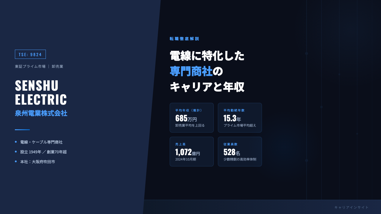 泉州電業ってどんな会社？事業内容・強み・年収・就職・転職難易度を徹底解説