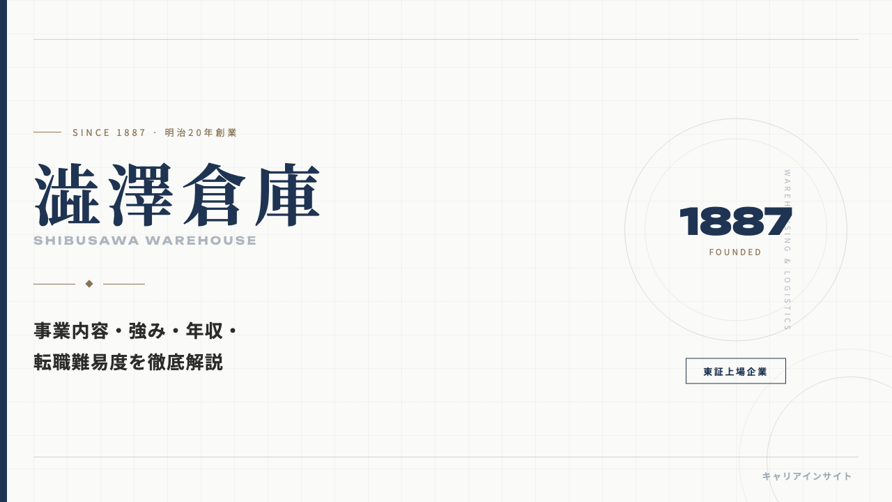澁澤倉庫ってどんな会社？事業内容・強み・年収・就職・転職難易度を徹底解説