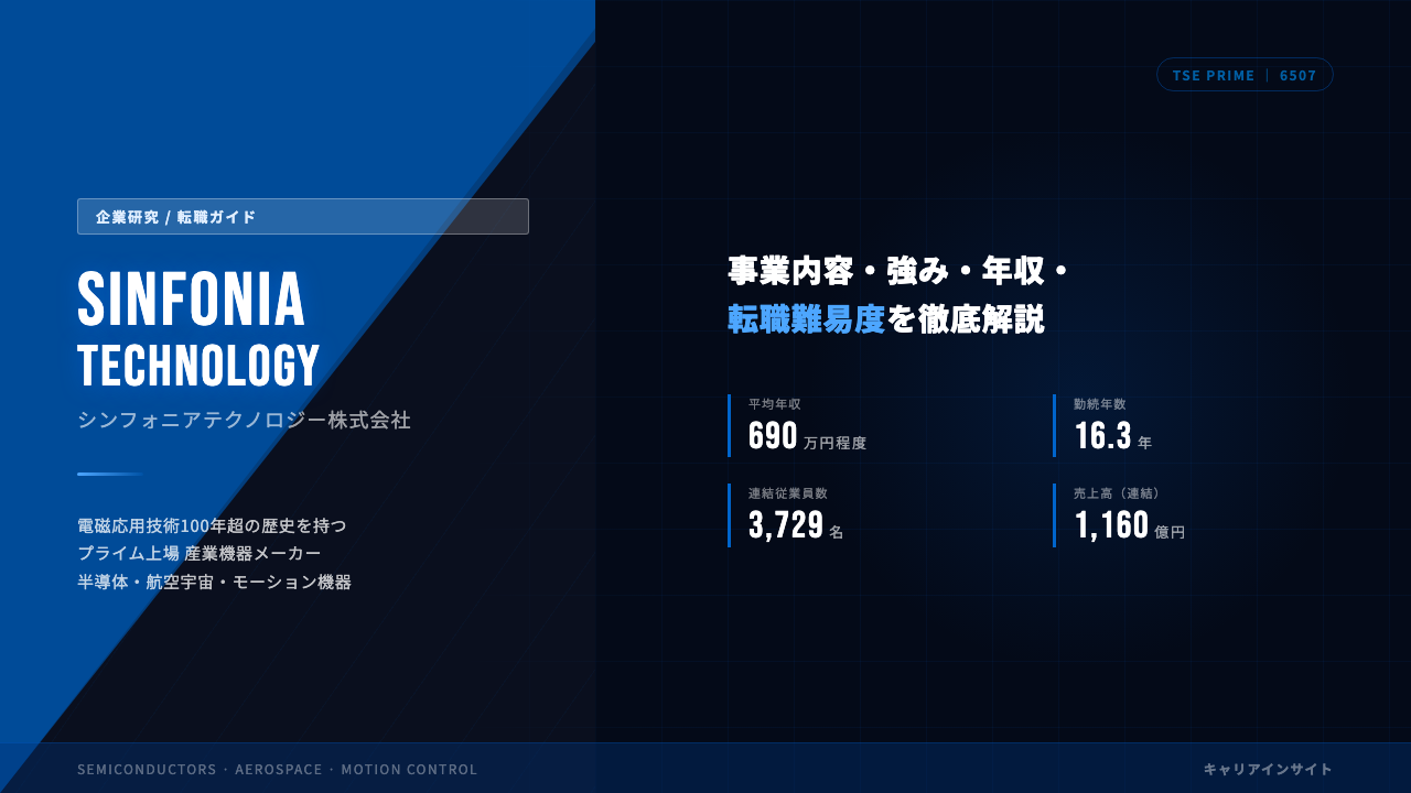 シンフォニアテクノロジーってどんな会社？事業内容・強み・年収・就職・転職難易度を徹底解説