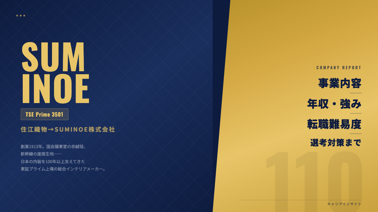 SUMINOE（住江織物）ってどんな会社？事業内容・強み・年収・就職・転職難易度を徹底解説