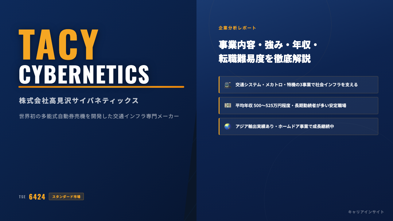 高見沢サイバネティックスってどんな会社?事業内容・強み・年収・転職難易度を徹底解説