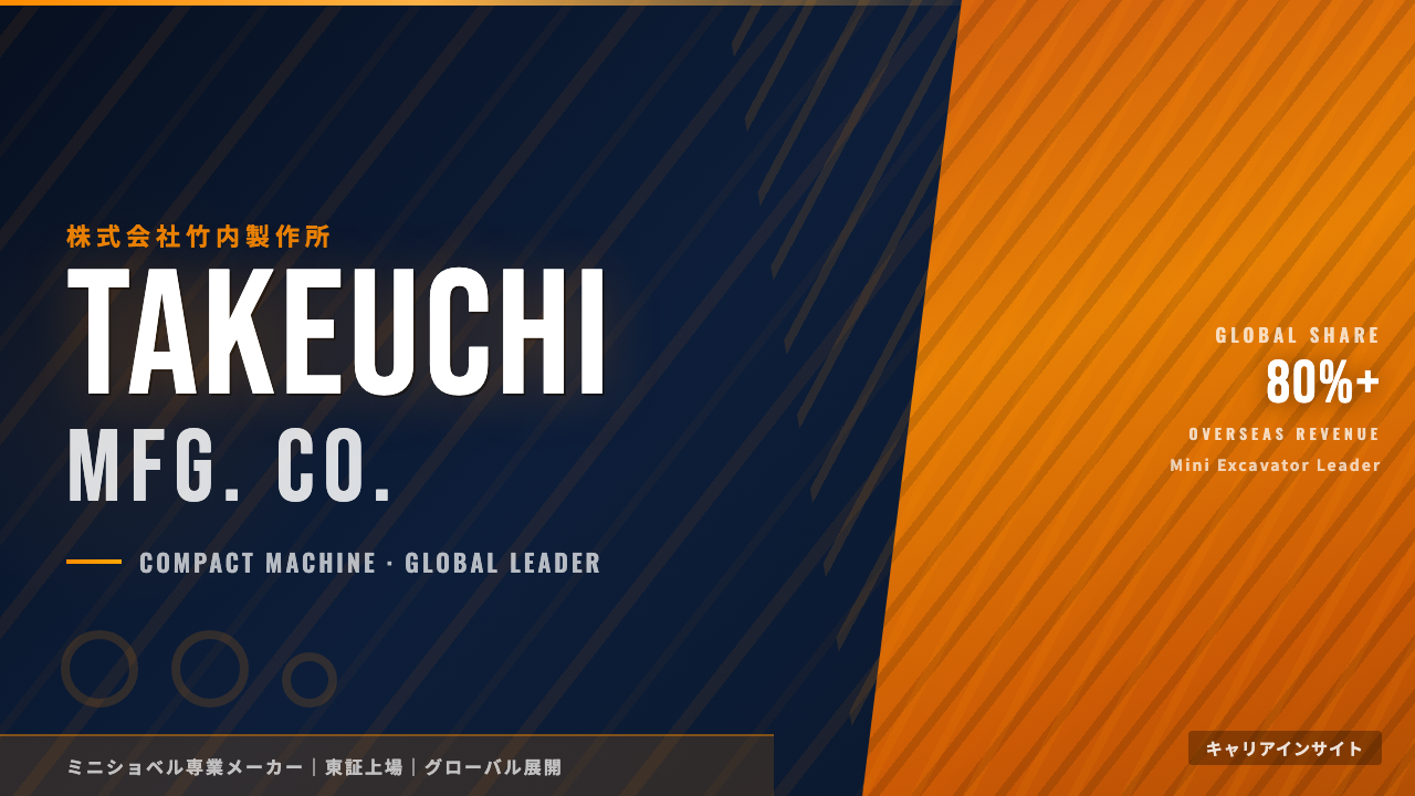 竹内製作所ってどんな会社？事業内容・強み・年収・就職・転職難易度を徹底解説
