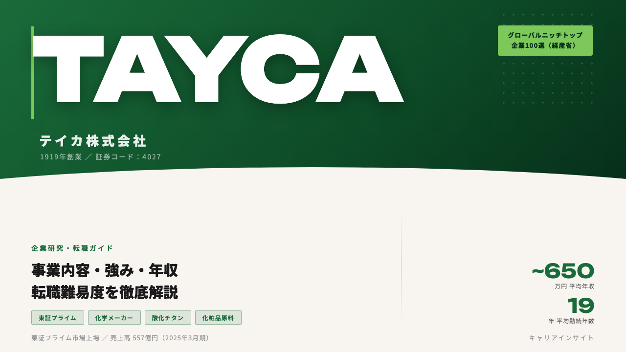 テイカってどんな会社？事業内容・強み・年収・就職・転職難易度を徹底解説